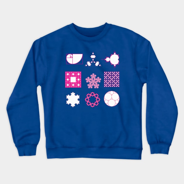 9 Fractals- pink Crewneck Sweatshirt by candhdesigns